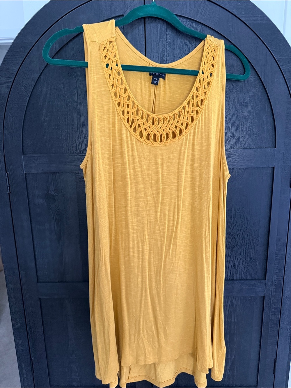 Lane Bryant Mustard Crochet-Trim Tank Top
